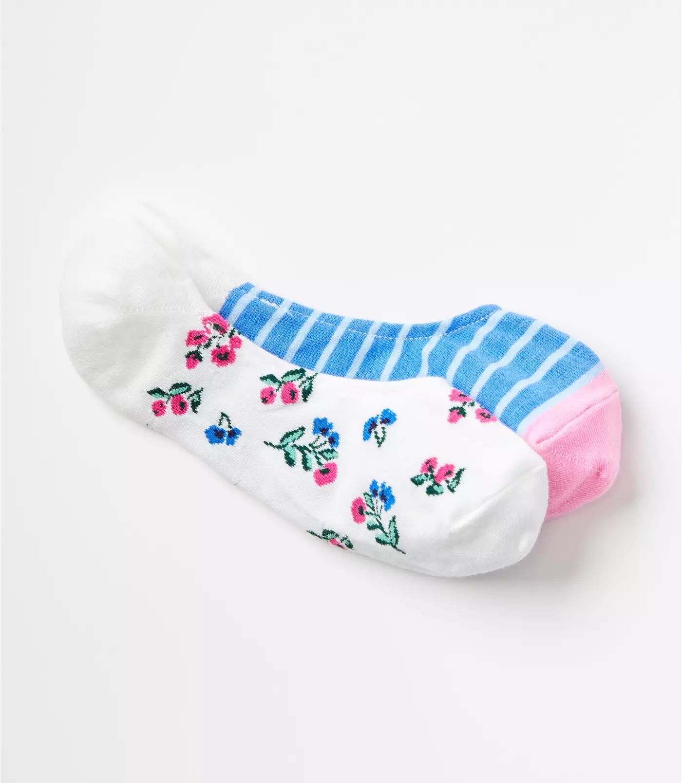 Floral & Stripe No Show Sock Set | LOFT