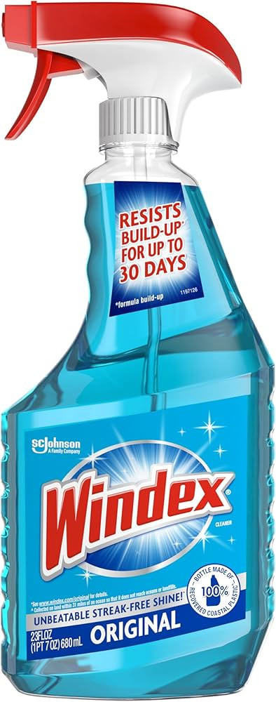 Windex Glass and Window Cleaner Spray Bottle, New Packaging Designed to Prevent Leakage and Break... | Amazon (US)