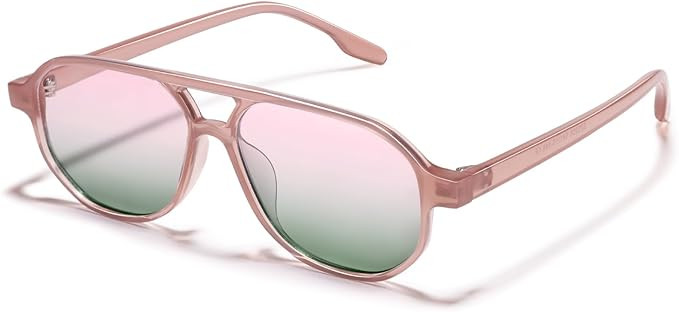 VANLINKER Retro 70s Aviator Sunglasses for Women Men,Classic Square Vintage Trendy Hexagonal Shad... | Amazon (US)