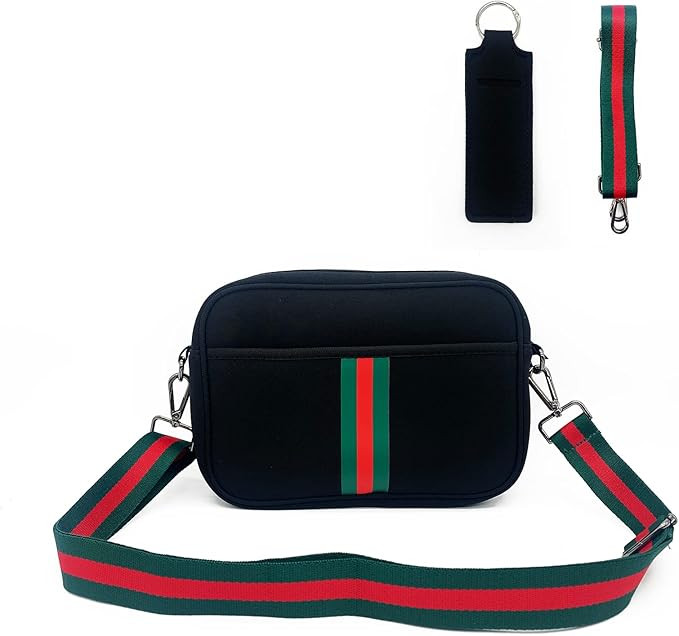 Crossbody Bags for Women with Lipstick Key Chain, Neoprene Crossbody Bag with Adjustable Detachab... | Amazon (US)