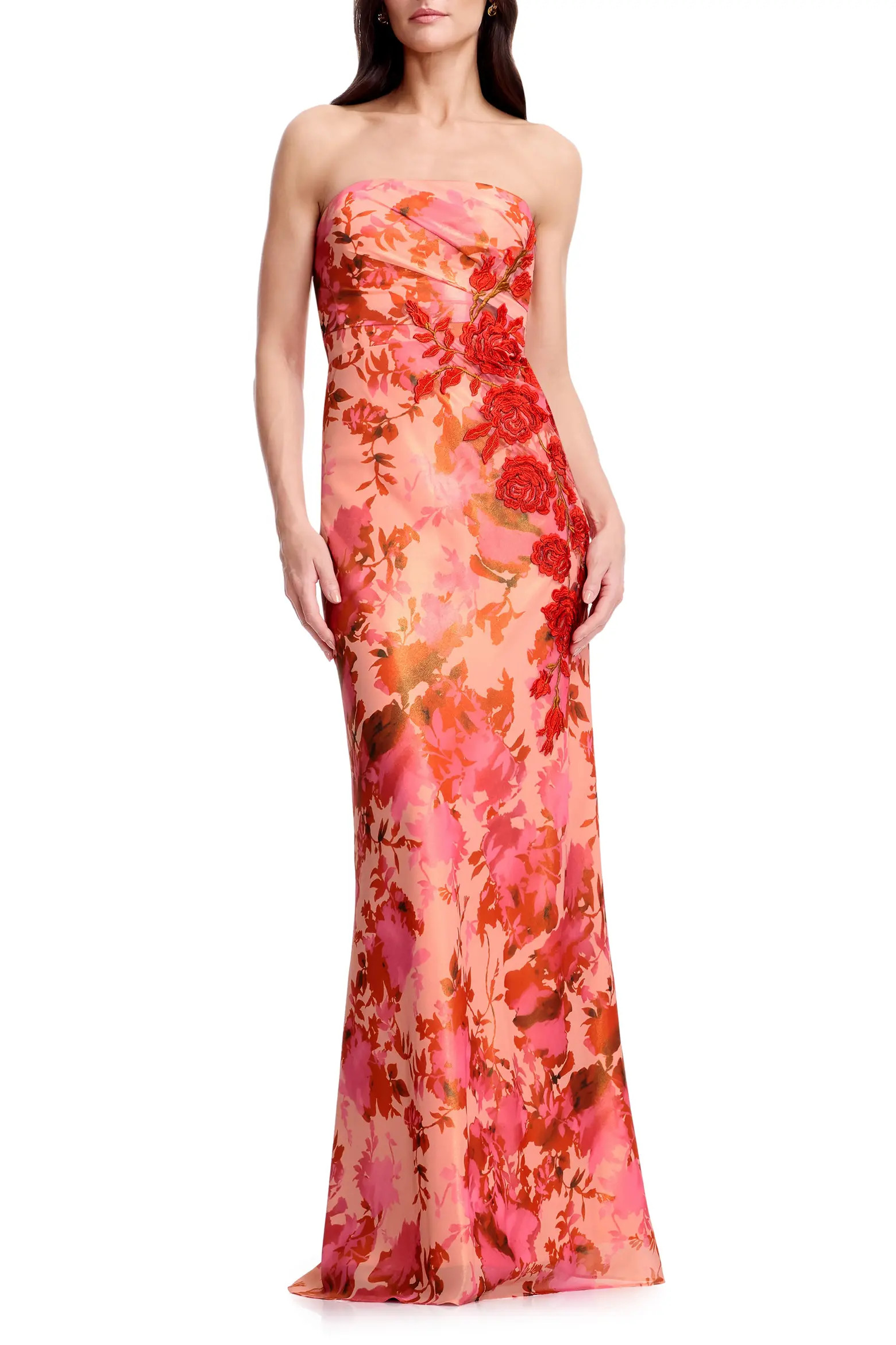 Kinley Floral Appliqué Strapless Gown (Women) | Nordstrom | Nordstrom