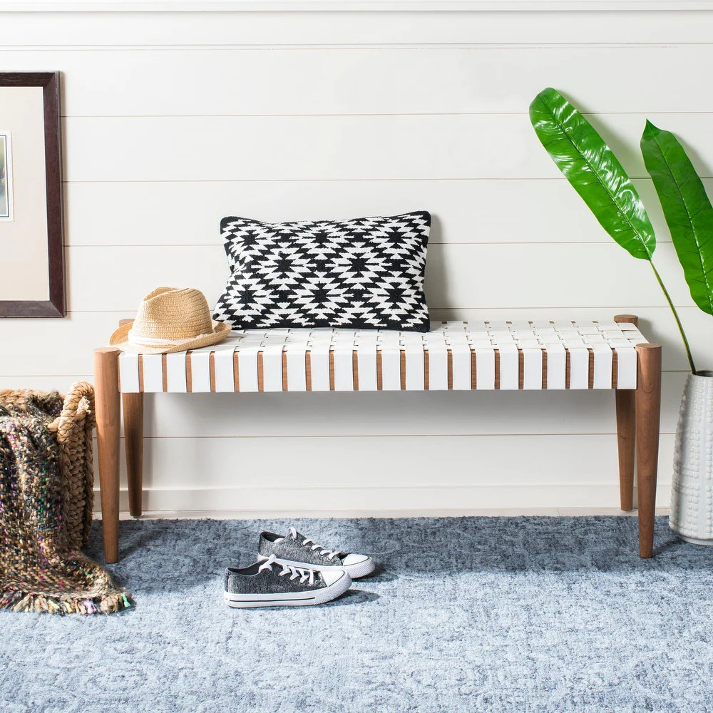 Safavieh Amalia Cowhide Bench | Bed Bath & Beyond