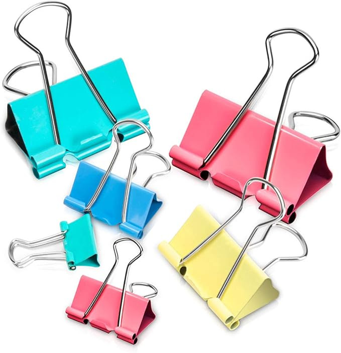 Binder Clips, 100PCS Binder Clips Assorted Sizes [2023 Upgrade] Large, Medium, Mini Binder Clips ... | Amazon (US)