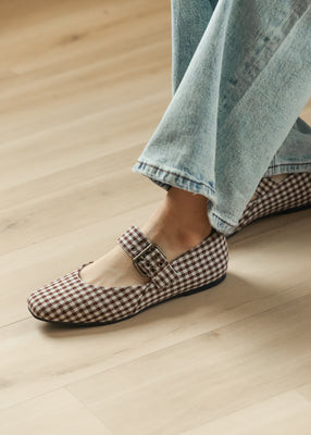 Gingham Studded Ballet Flats | Inherit Clothing Co.
