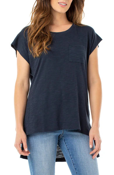 SCOOP NECK CAP SLEEVE DOLMAN | Liverpool Jeans