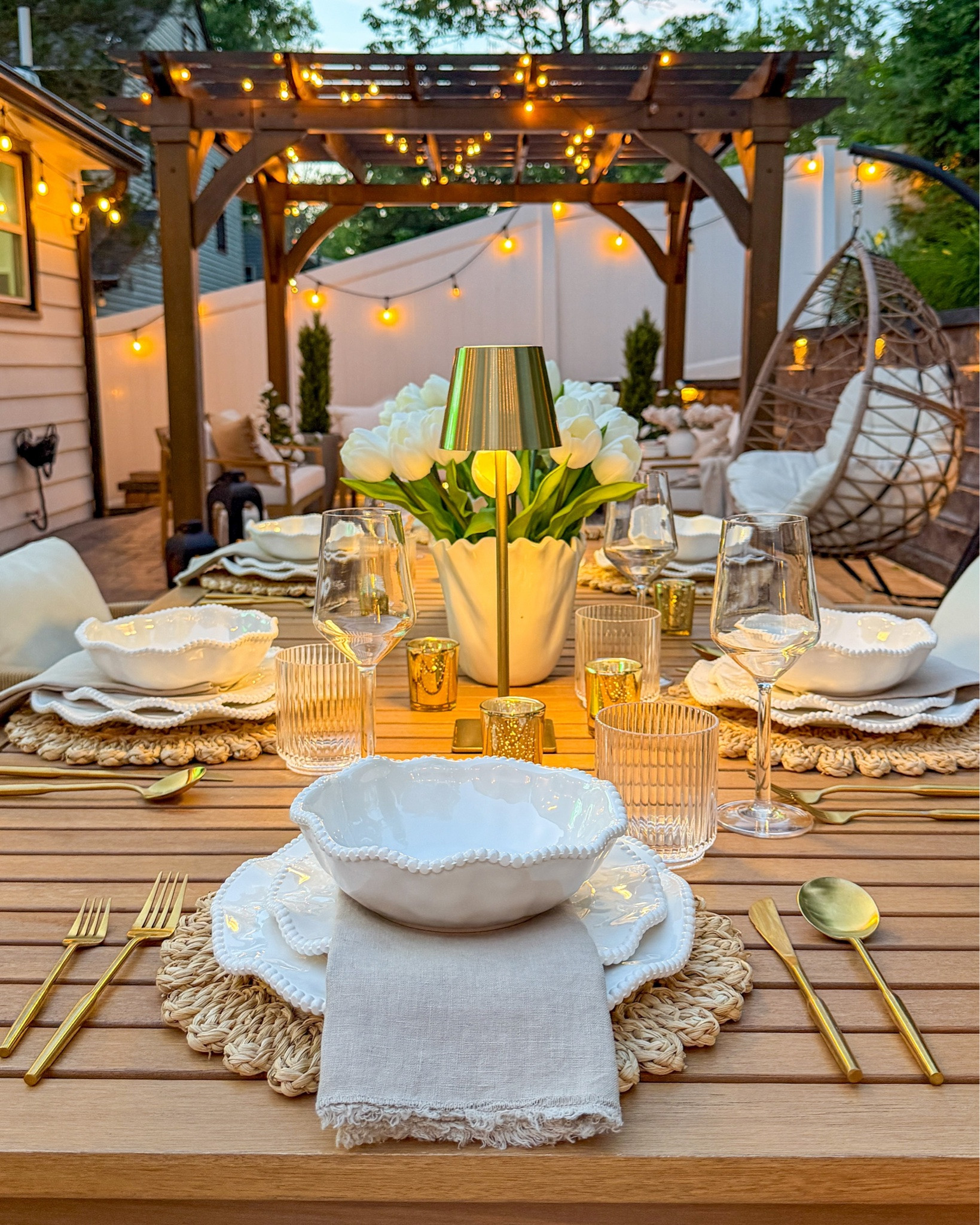There’s just something about summer nights at home. 🌿🤎

Opening the doors, eating dinner outside, turning on the string lights, and somehow everyone ends up lingering around the table a little longer. These are the simple moments that make a house feel like home. 

I’m soaking up every one of these evenings before summer comes to an end… because I know I’ll be wishing for them again in a few months. 🥹

#summernights #outdoorliving #backyarddecor #outdoordining #outdoortable