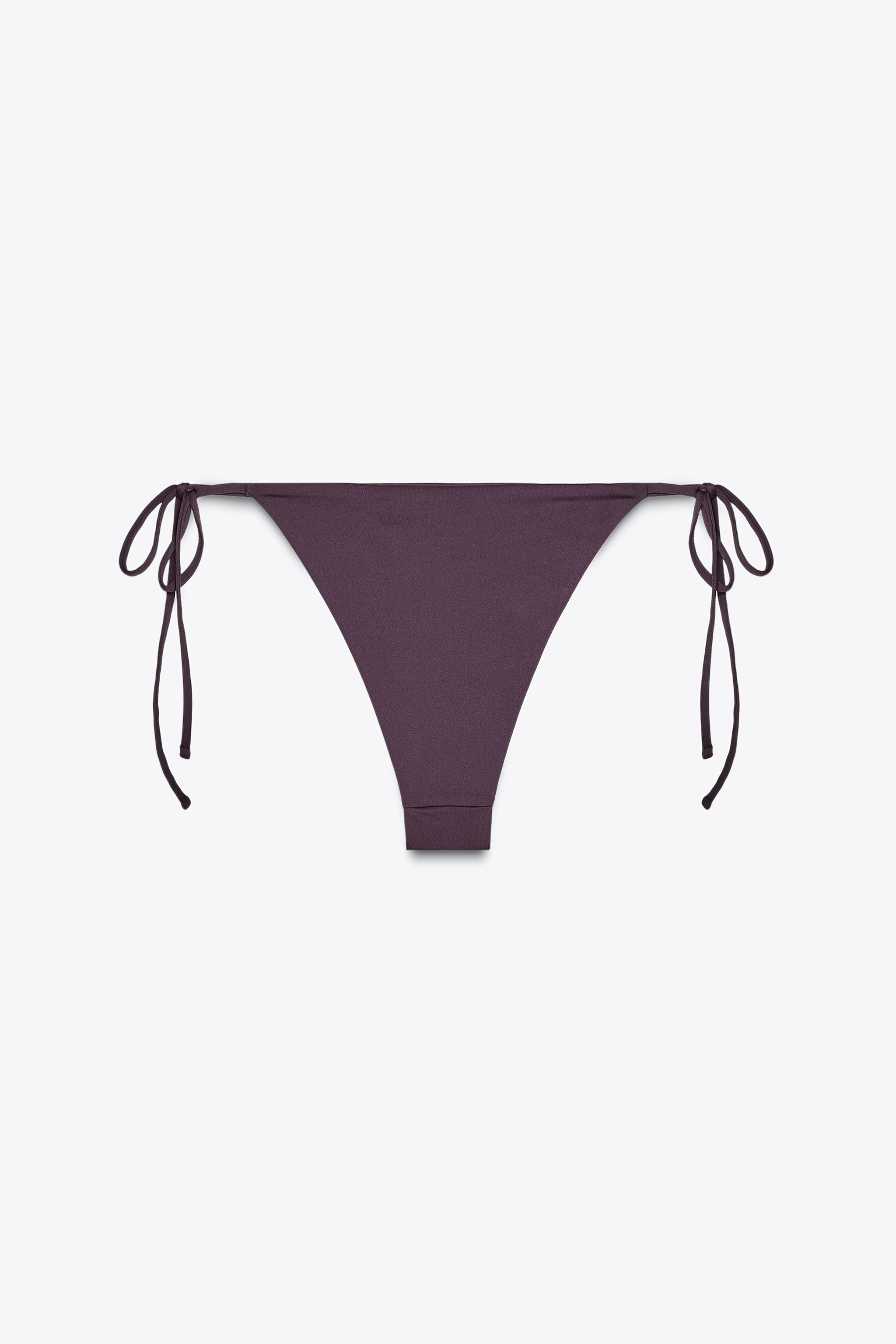 Mid-waist bikini bottoms with an adjustable tie waist. Lining. | Zara UK
