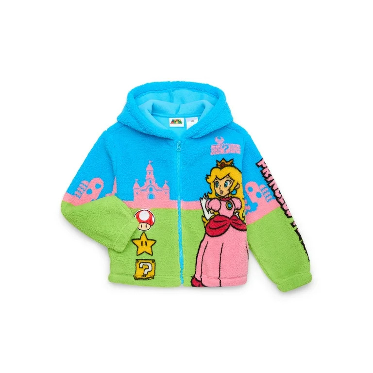 Super Mario Girls Princess Peach Plush Jacket, Sizes 4-12 | Walmart (US)