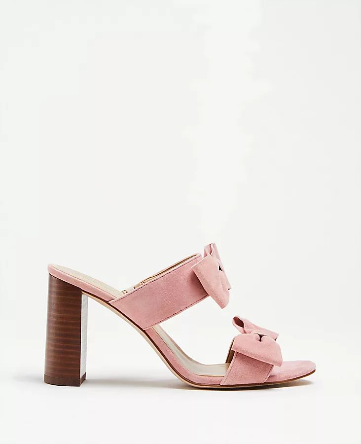 Janie Suede Bow Heeled Sandals | Ann Taylor (US)