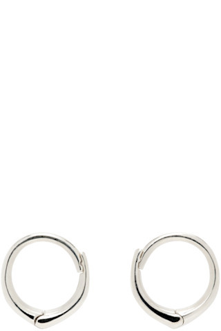 Silver Small Hellenic Hoop Earrings | SSENSE