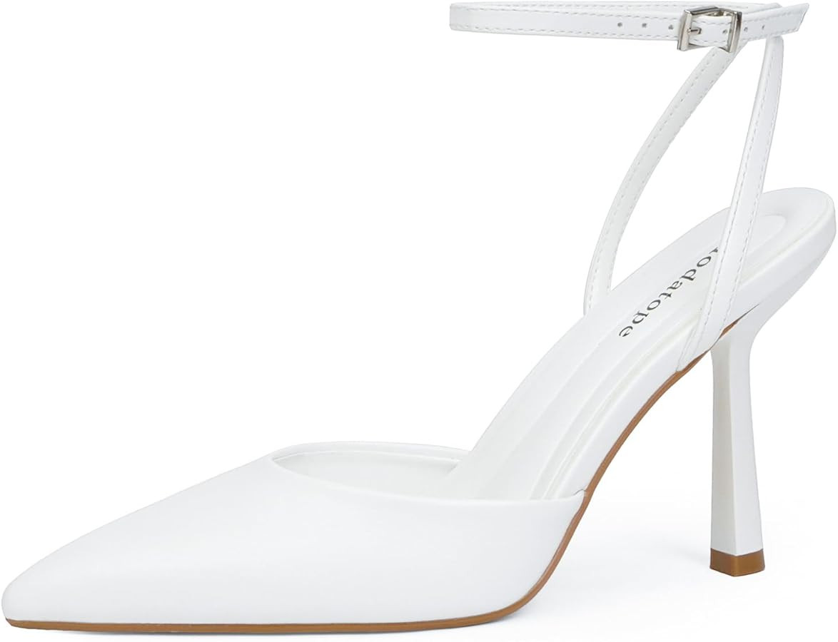 Modatope Closed Toe Ankle Strap Heels Women Pumps Pointed Toe Heeled Sandals for Women Stiletto W... | Amazon (US)
