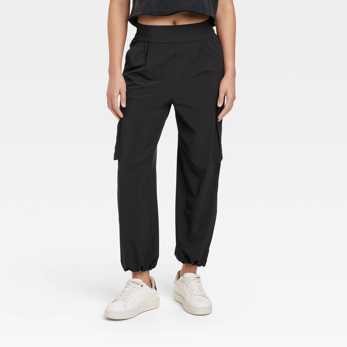 Women's Cinch Hem Woven Cargo Pants - JoyLab™ Dark Gray XS | Target