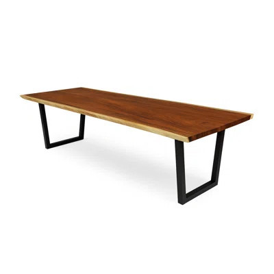 Live Edge Solid Wood Dining Table – Rustic Modern Farmhouse Style With Natural Grain Variations | Wayfair North America