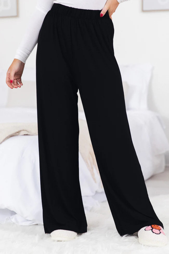 What You Have Black Flowy Lounge Pants FINAL SALE - XS | Pink Lily