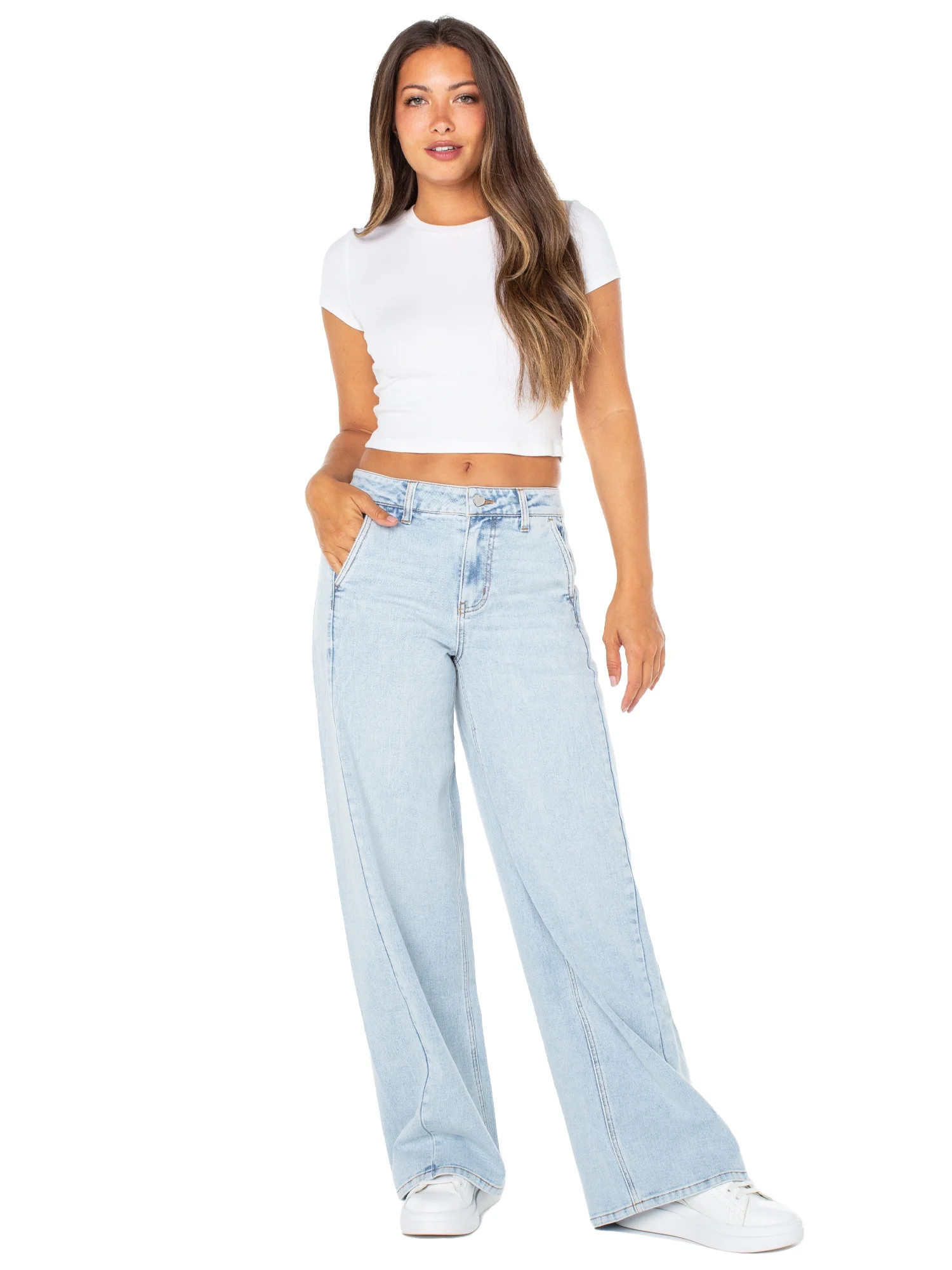 Celebrity Pink Wide Leg Trouser Pocket Jean | Walmart (US)