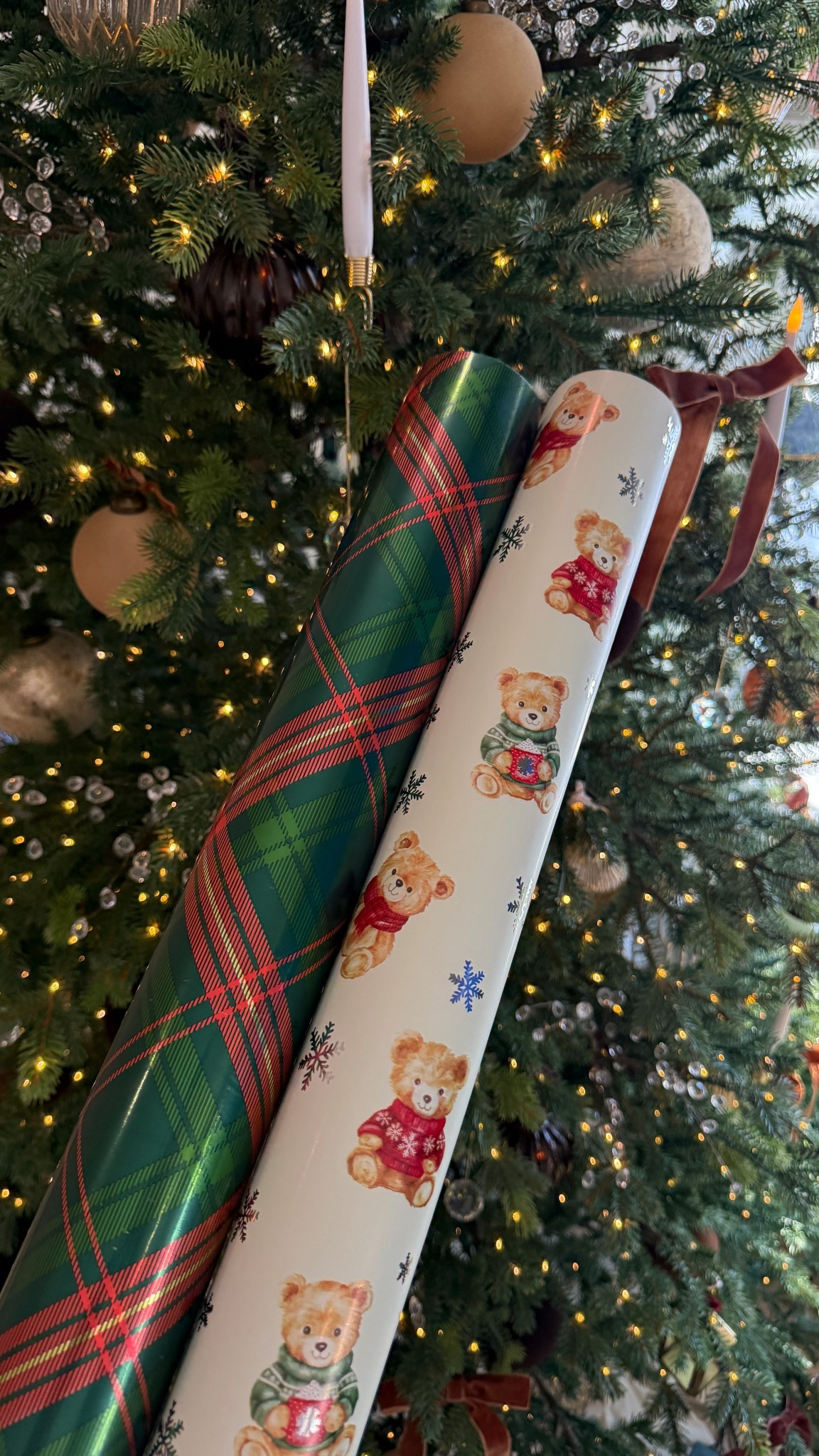 Wrapping paper. Teddy bear wrapping paper, tjmaxx finds, plaid paper, Christmas decor 

#LTKHoliday #LTKGiftGuide #LTKHome