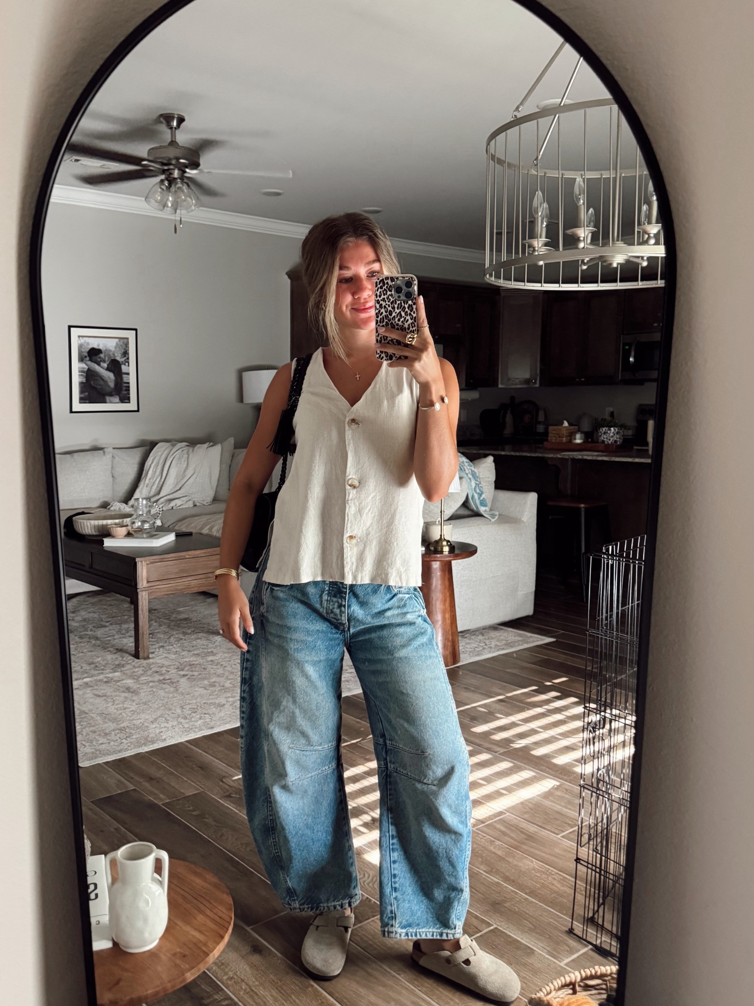 🤍☀️🕶️ casual summer outfit | summer church outfit | outfit inspo | casual outfit | summer outfit inspo | barrell jeans | free people | birkenstock clog outfit 

#LTKWorkwear #LTKStyleTip #LTKSeasonal