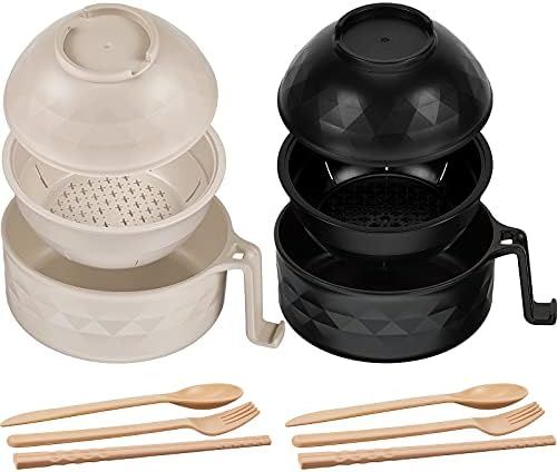 2 Sets Microwave Ramen Cooker Bowl Set Quick Ramen Cooker with Handles Ramen Noodle Cooker with S... | Amazon (US)