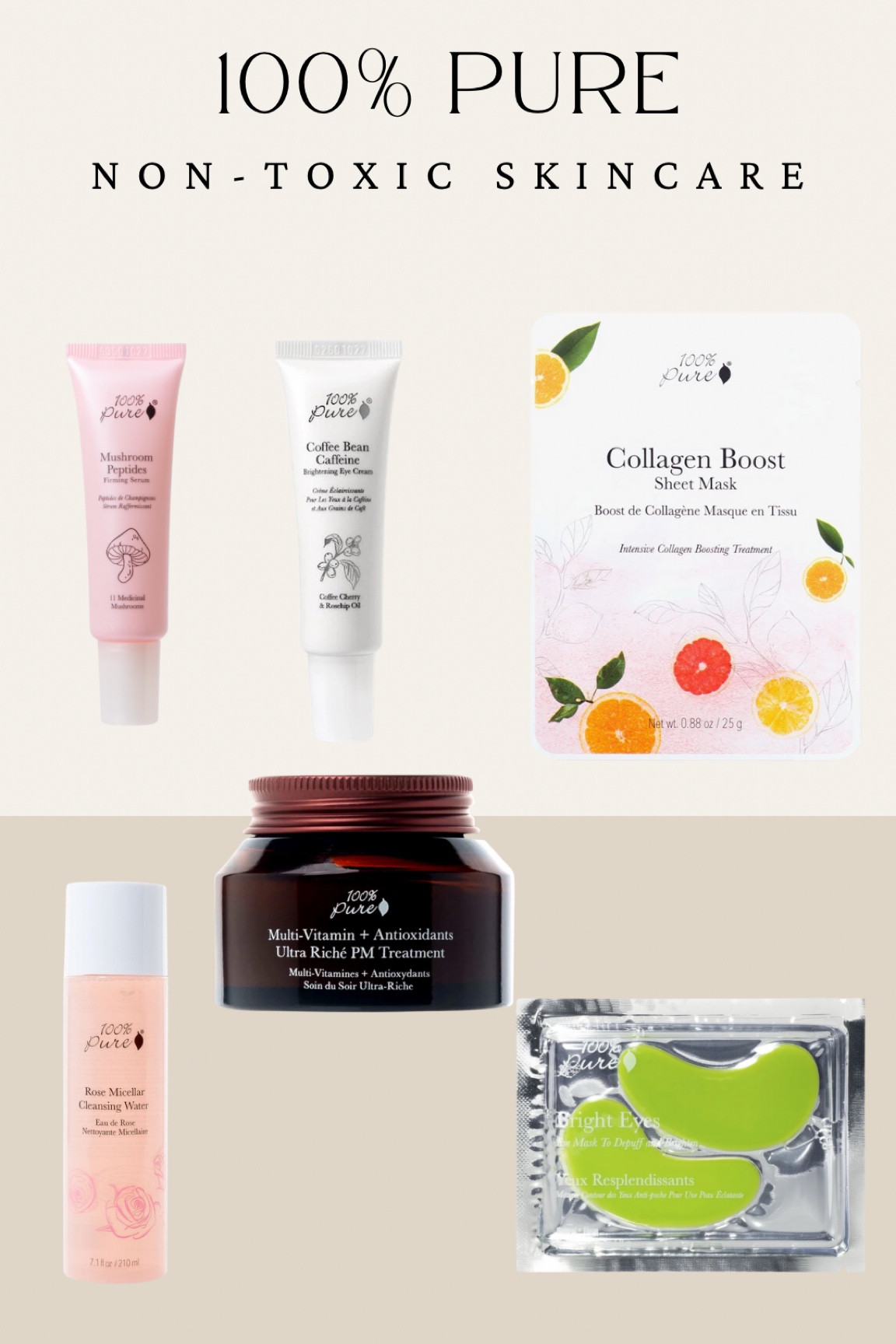 100% Pure Skincare. Clean. Non-toxic 

Face mask, eye mask, night cream, mushroom, collagen mask, makeup remover, clean beauty, clean skincare, 

#LTKFindsUnder50 #LTKBeauty
