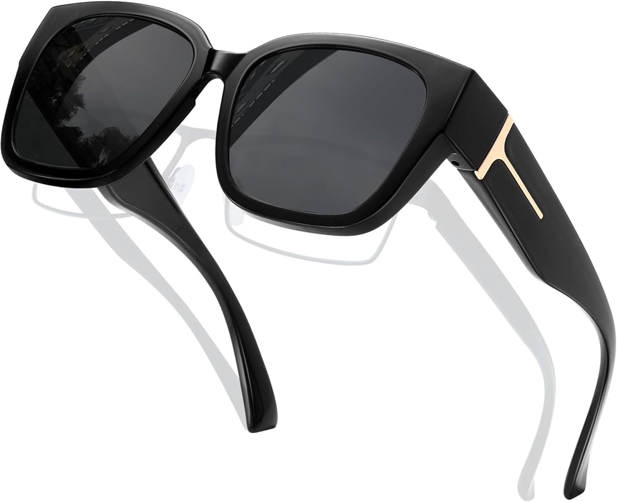 KANASTAL Polarized Fit Over Glasses Sunglasses for Women Men Square Wrap Around Shades UV Protect... | Amazon (US)