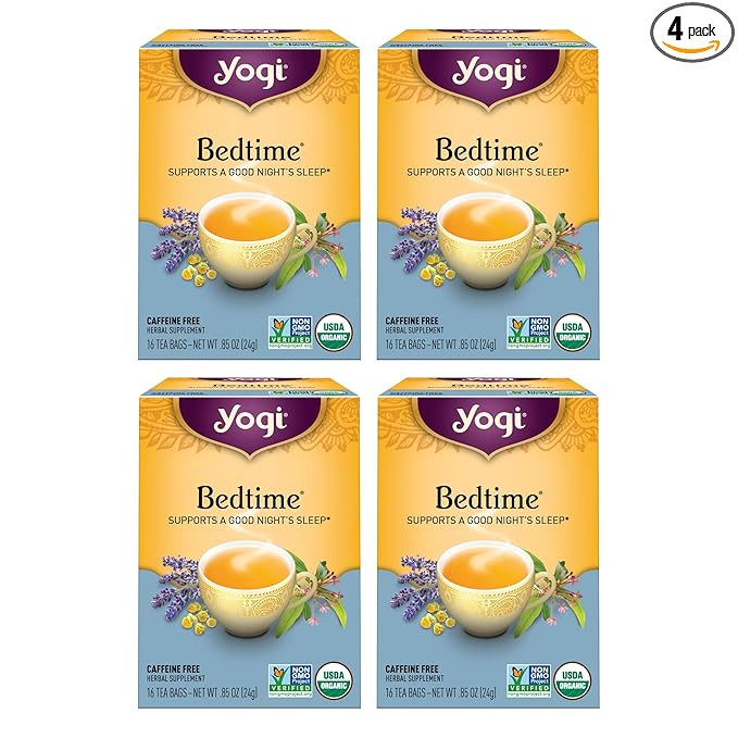Yogi Tea Bedtime Tea - 16 Tea Bags per Pack (4 Packs) - Chamomile & Passionflower Herbal Tea Blen... | Amazon (US)