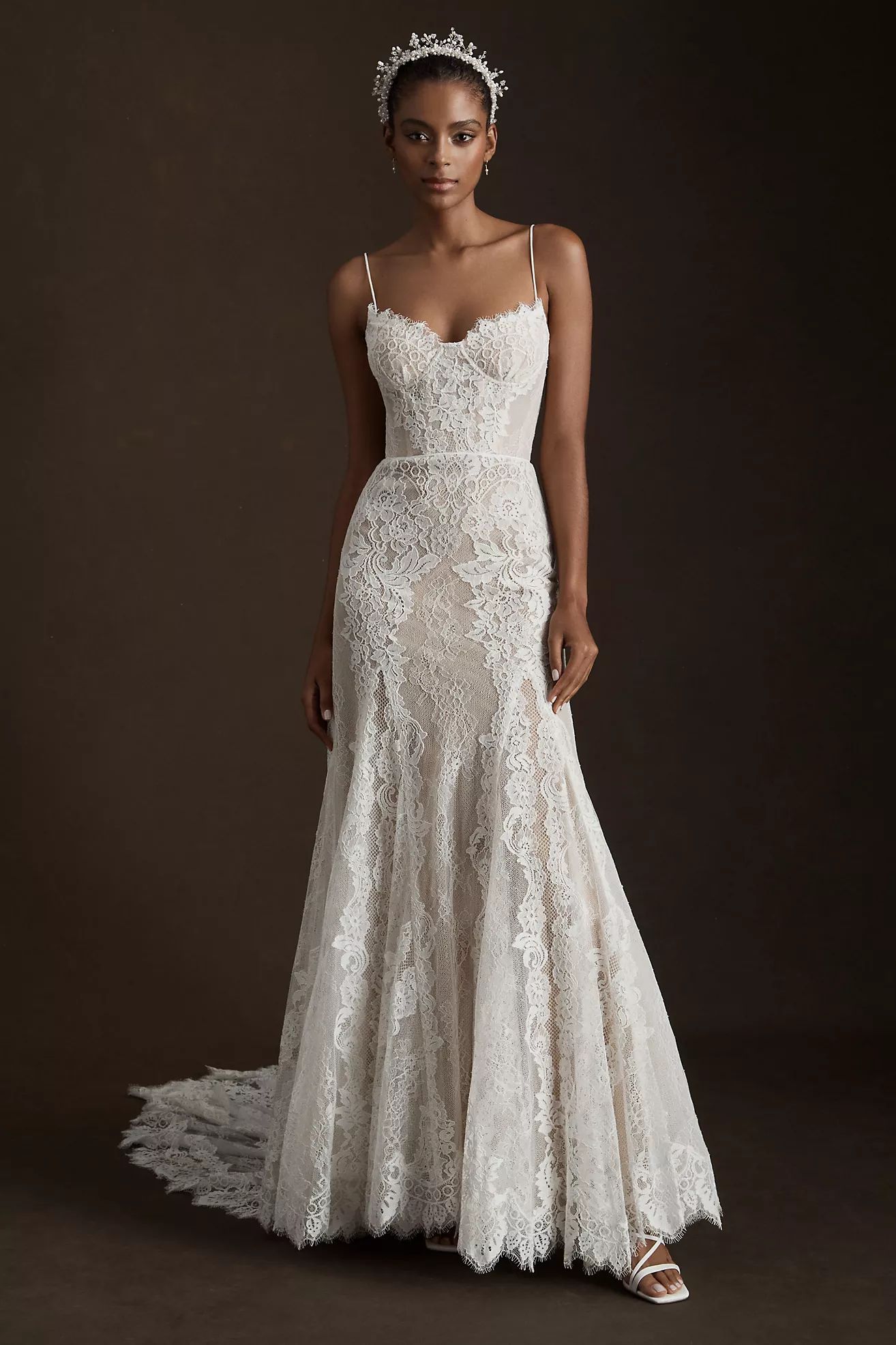 Watters Alessandra Corset Open-Back Lace Wedding Gown | Anthropologie (US)