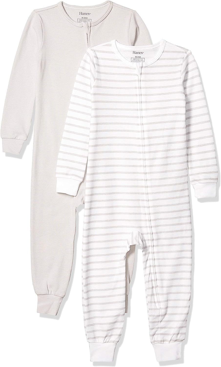 Hanes Ultimate Baby Zippin 2 Pack Sleep and Play Suits | Amazon (US)