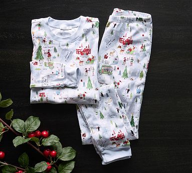 North Pole Organic Cotton Adult Pajamas | Pottery Barn (US)