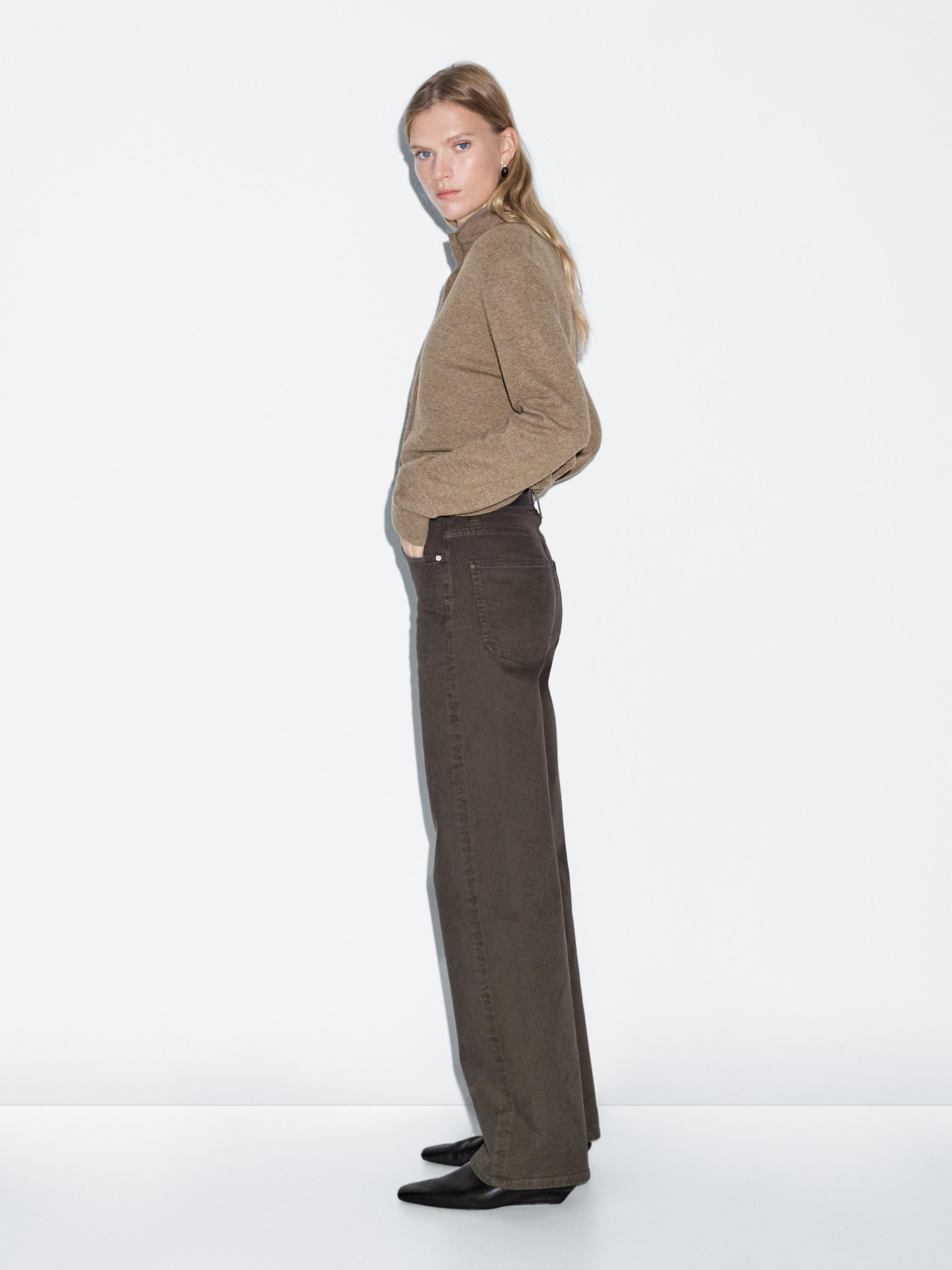 High-waist wide-leg jeans | Massimo Dutti UK