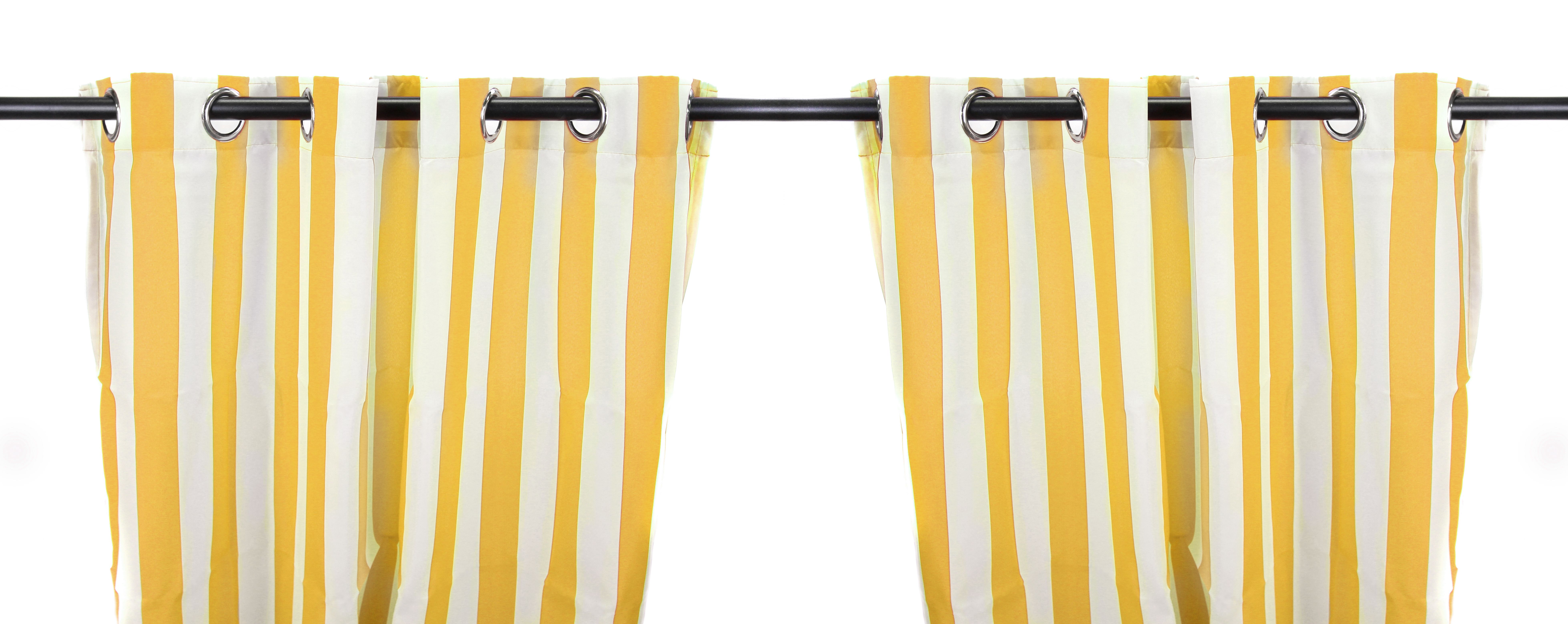 Jordan Manufacturing Stripe Outdoor Curtain Panels, Canary, 84"L x 54"W, Set of 2 - Walmart.com | Walmart (US)