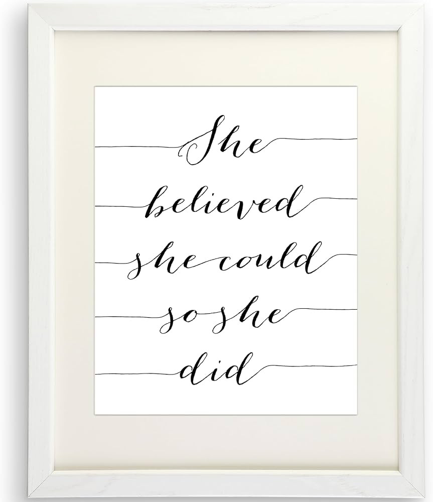 She Believed She Could So She Did Art Print - 8x10 (Unframed) | Inspiring Art Print to Celebrate ... | Amazon (US)