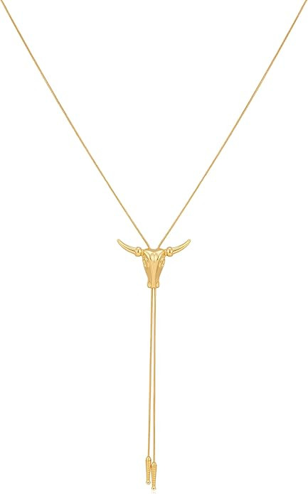 Amazon.com: NEPULOY Western Cowgirl Bull Head Necklace for Women Vintage Cowboy Bohemian Y Neckla... | Amazon (US)