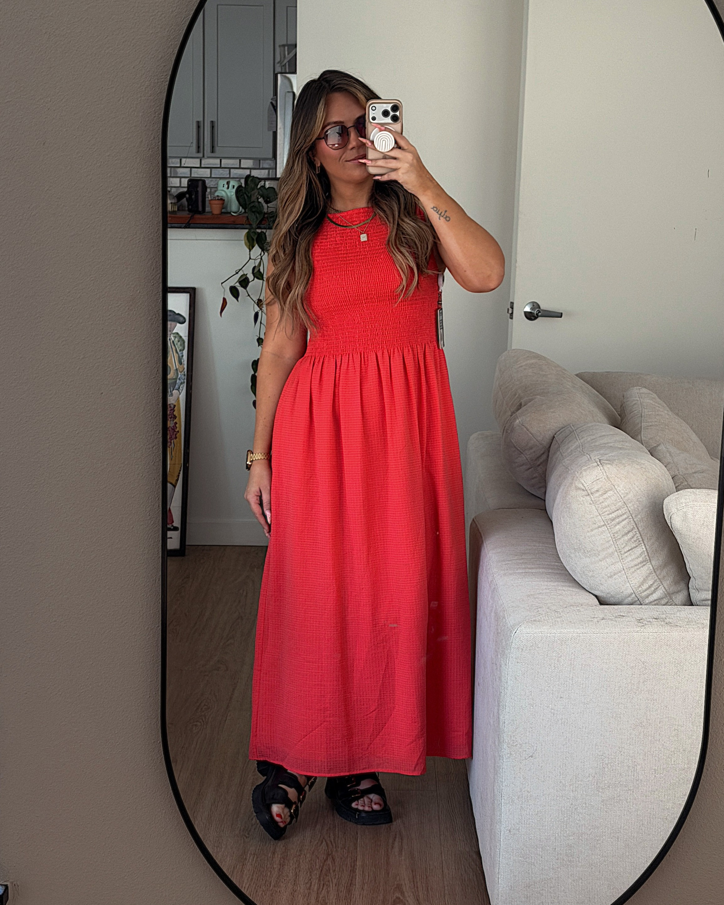 dress - hill house via rent the runway (use code rtrxkady to save on your subscription!)
sandals - amazon (old)
sunnies - quay 

 #LTKootd #LTKSeasonal #LTKWorkwear
