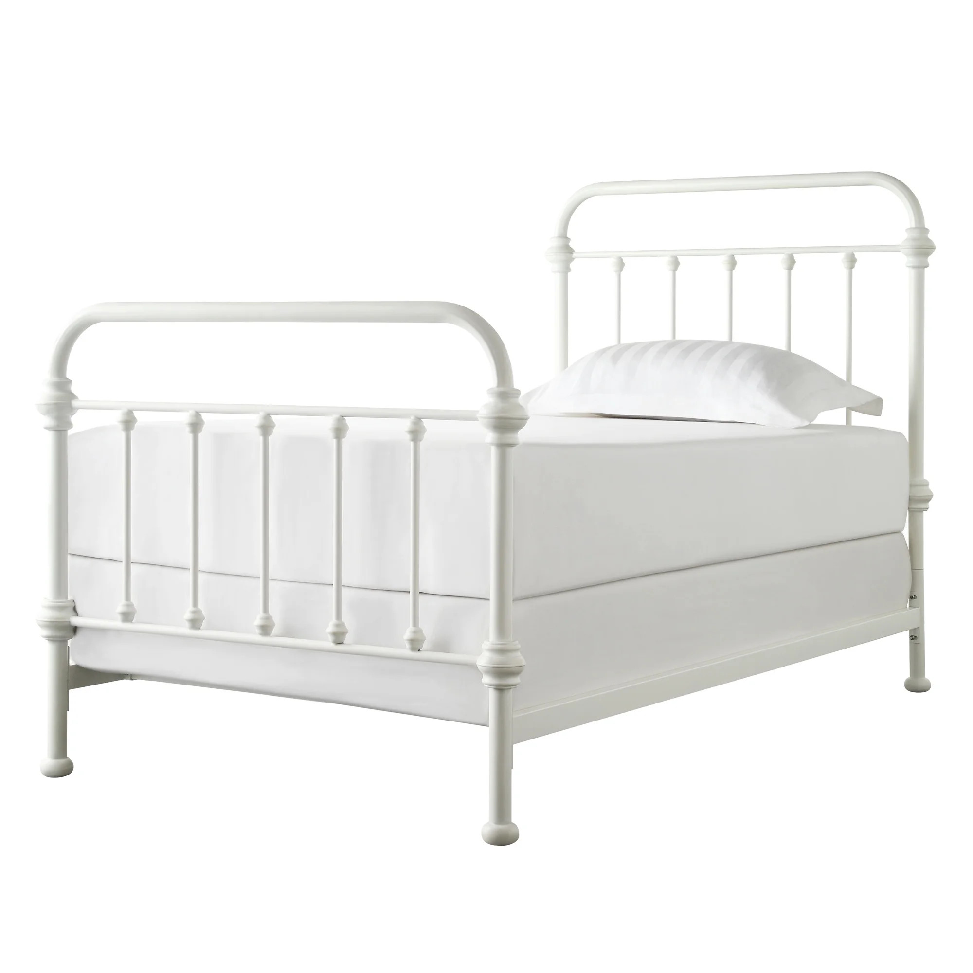 Weston Home Nottingham Metal Twin Bed, Antique White | Walmart (US)