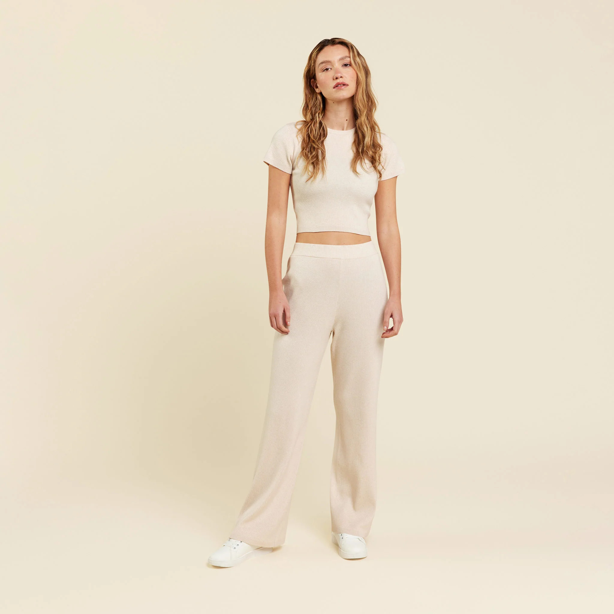 Ribbed Sweater Baby Tee | nuuds