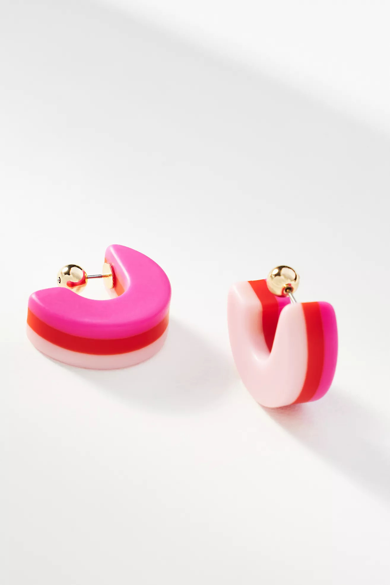 Layered Resin C-Hoop Earrings | Anthropologie (US)