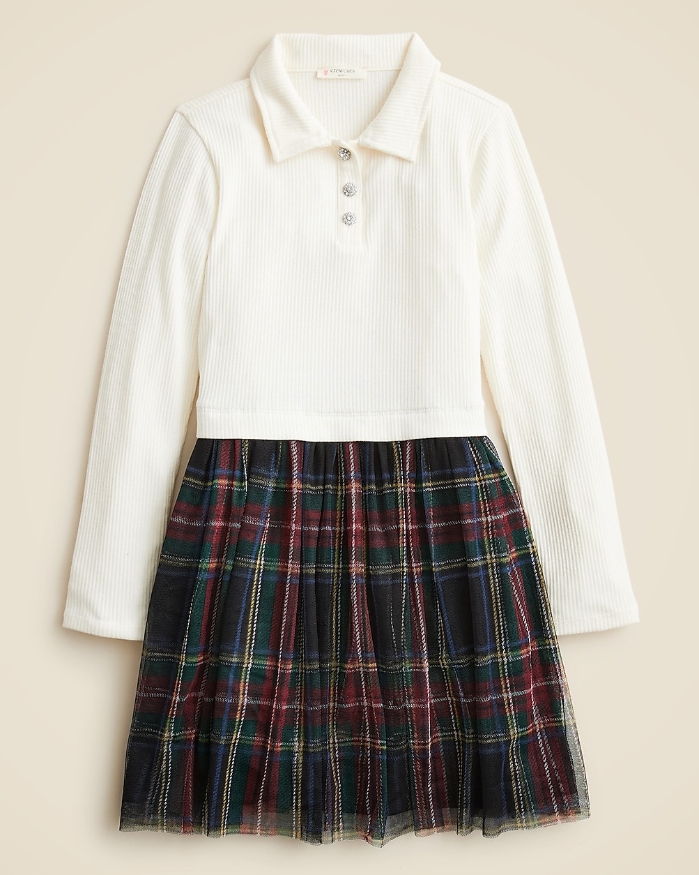 Girls' tartan tulle dress | J. Crew US