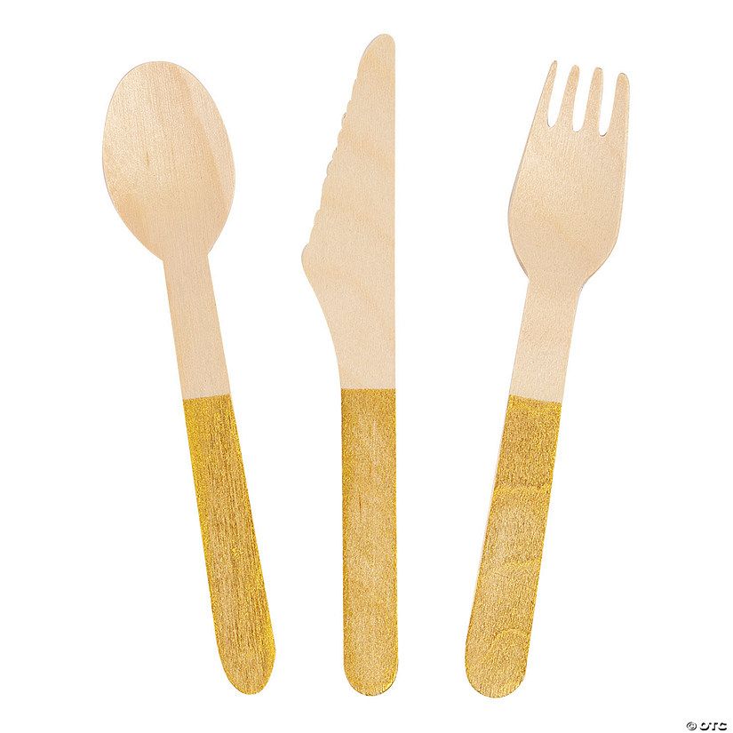 Wooden Cutlery Sets - 24 Pc. | Oriental Trading Company