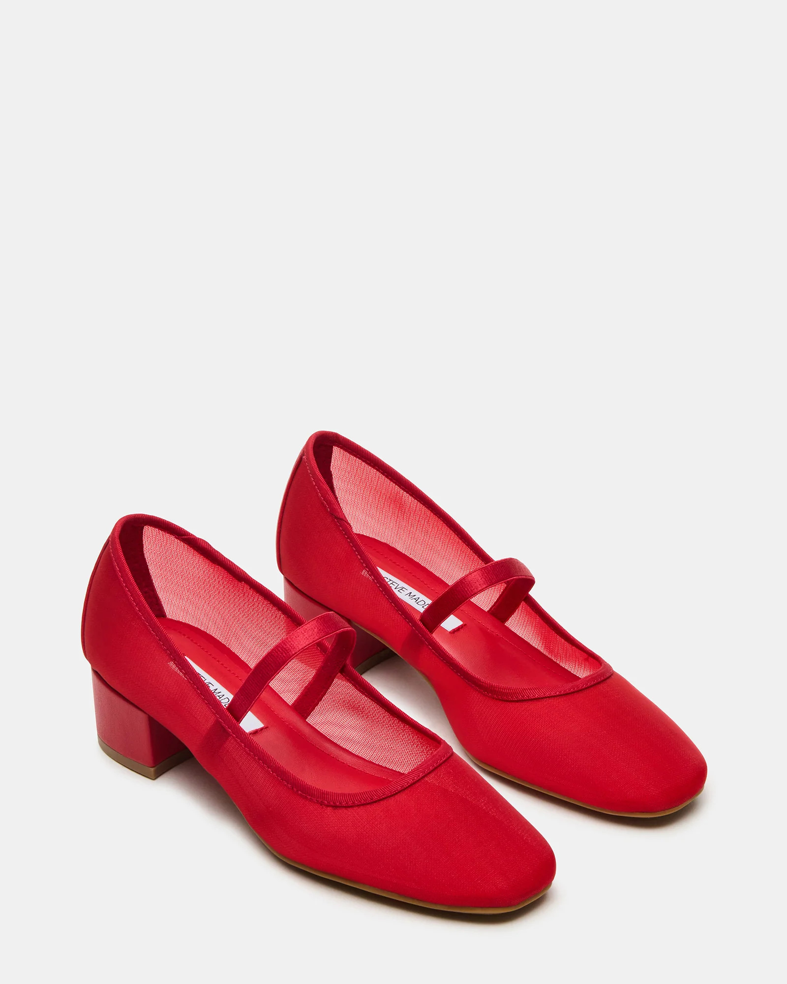 MURAL Red Mary Jane Block Heel Square-Toe Women's Heel | Steve Madden (US)