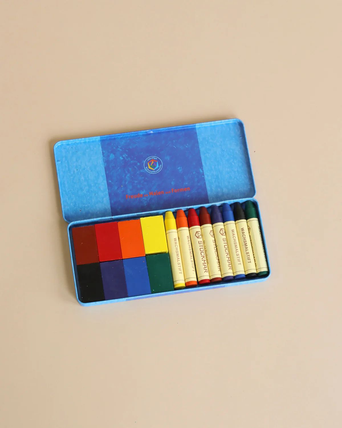 Stockmar Wax Crayons Combo Standard Tin Case - 8 Blocks & 8 Sticks Assorted | Odin Parker