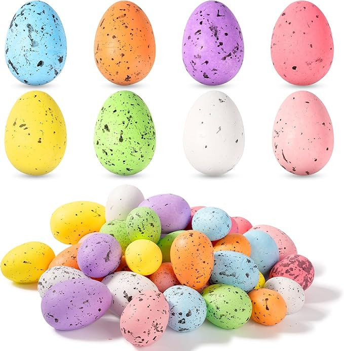 40 Pcs Foam Speckled Easter Eggs,8 Colors & 3 Sizes Foam Eggs for Easter Decorations,Pastel Easte... | Amazon (US)