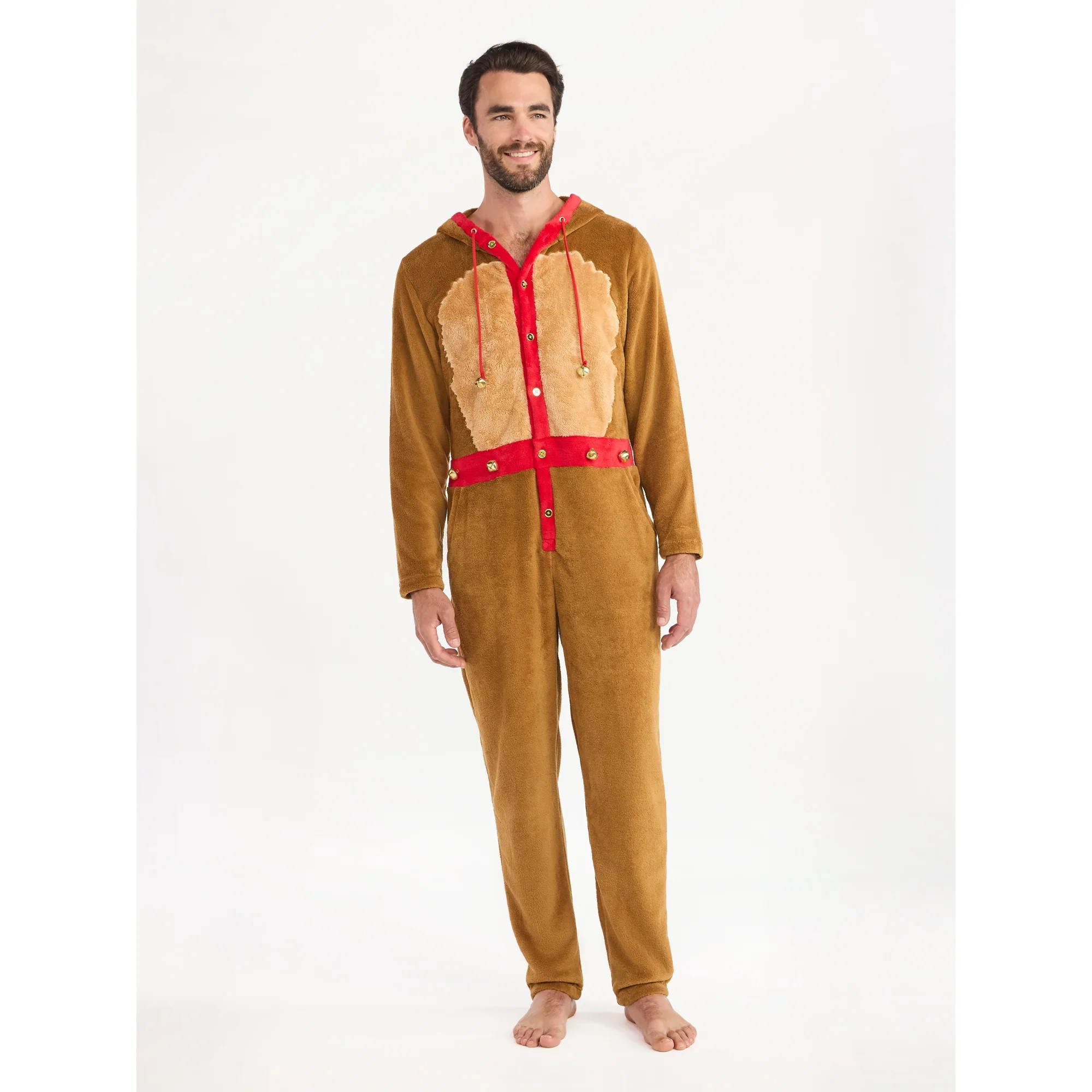 Christmas Men's SantaCon One-Piece Reindeer Union Suit from Holiday Time, Sizes M-XL | Walmart (US)