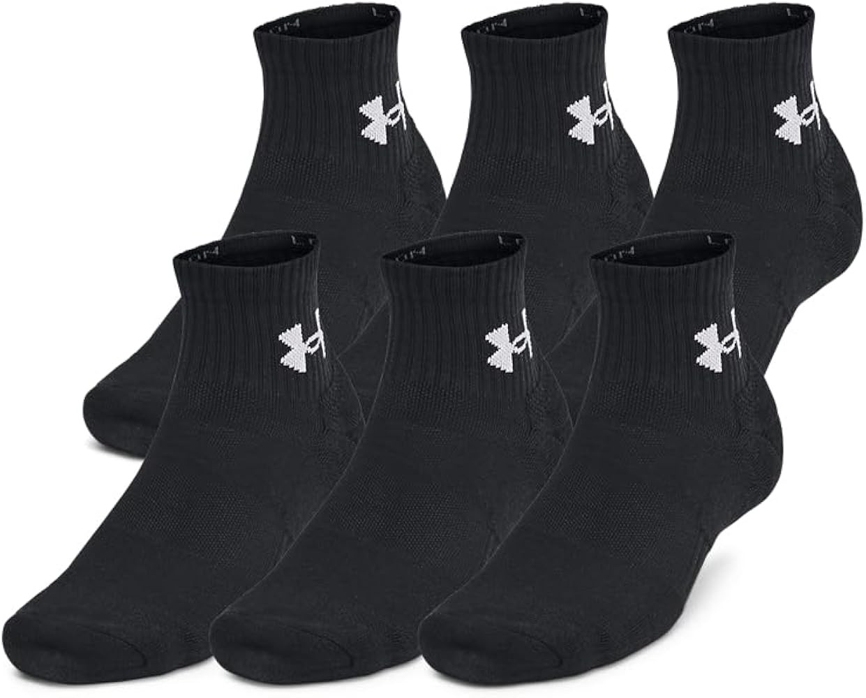 Amazon.com: Under Armour Unisex-Adult Training Cotton Quarter Socks 3 Pack, (002) Black/Black/Whi... | Amazon (US)
