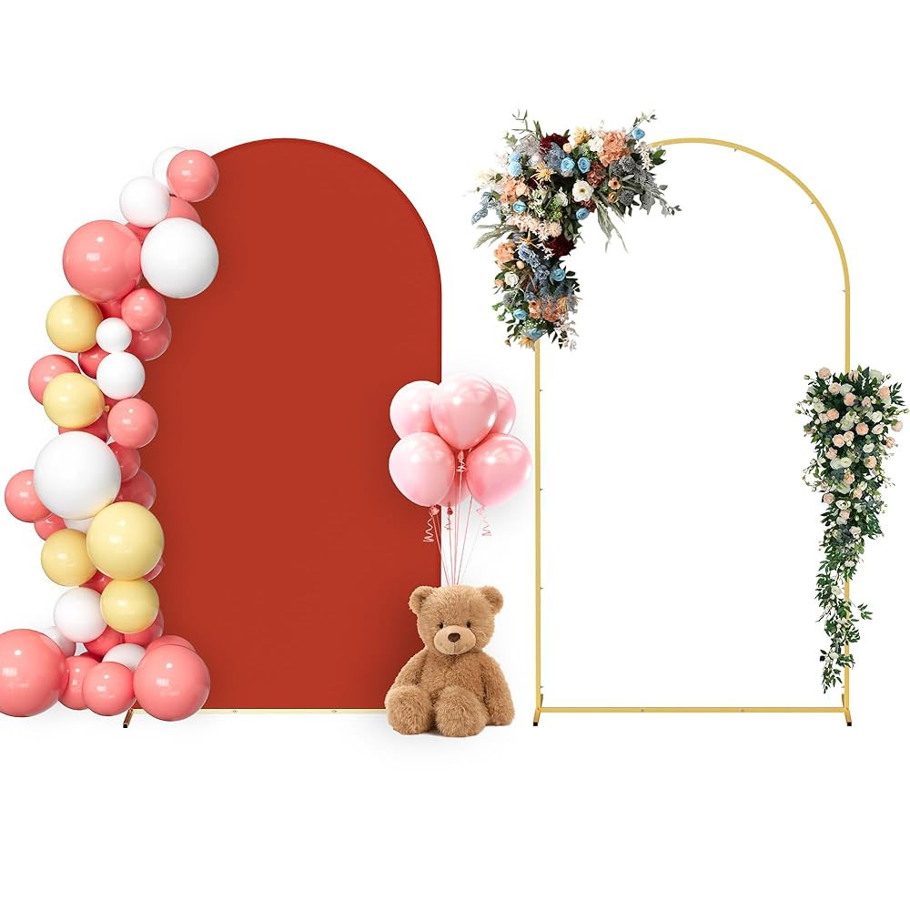Arch Backdrop Stand and Cover Set, 7.2FT Metal Photo Balloon Arch Backdrop Stand for Wedding Birt... | Amazon (US)