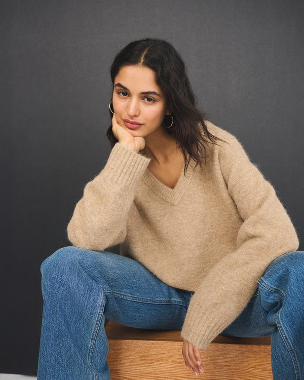 Women's Dad V-Neck Sweater | Women's Tops | Abercrombie.com | Abercrombie & Fitch (US)
