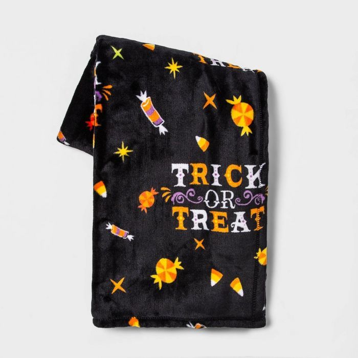 &#39;Trick or Treat&#39; Candy Halloween Throw Blanket - Hyde &#38; EEK! Boutique&#8482; | Target