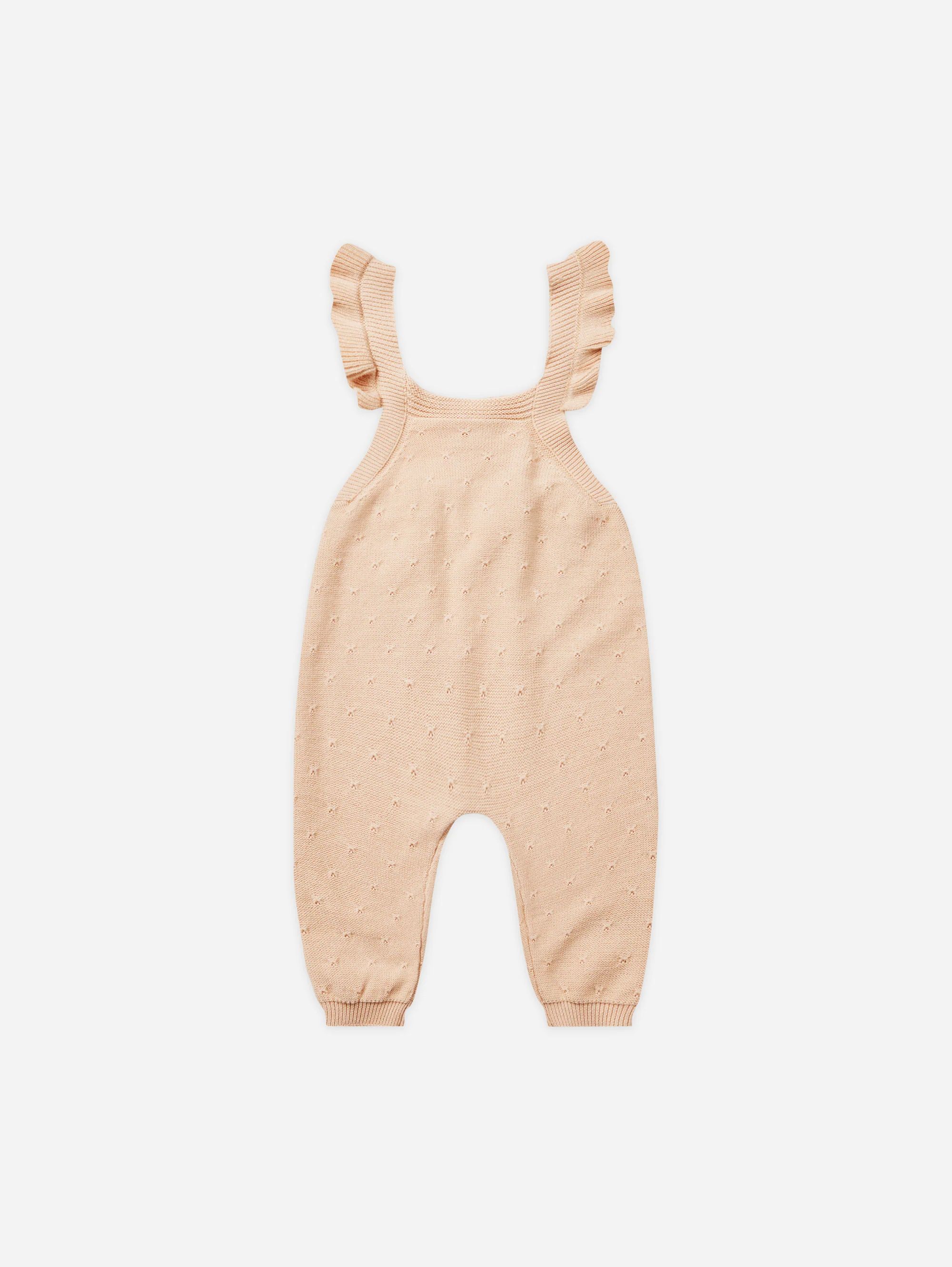 Pointelle Knit Overalls || Shell | Rylee + Cru