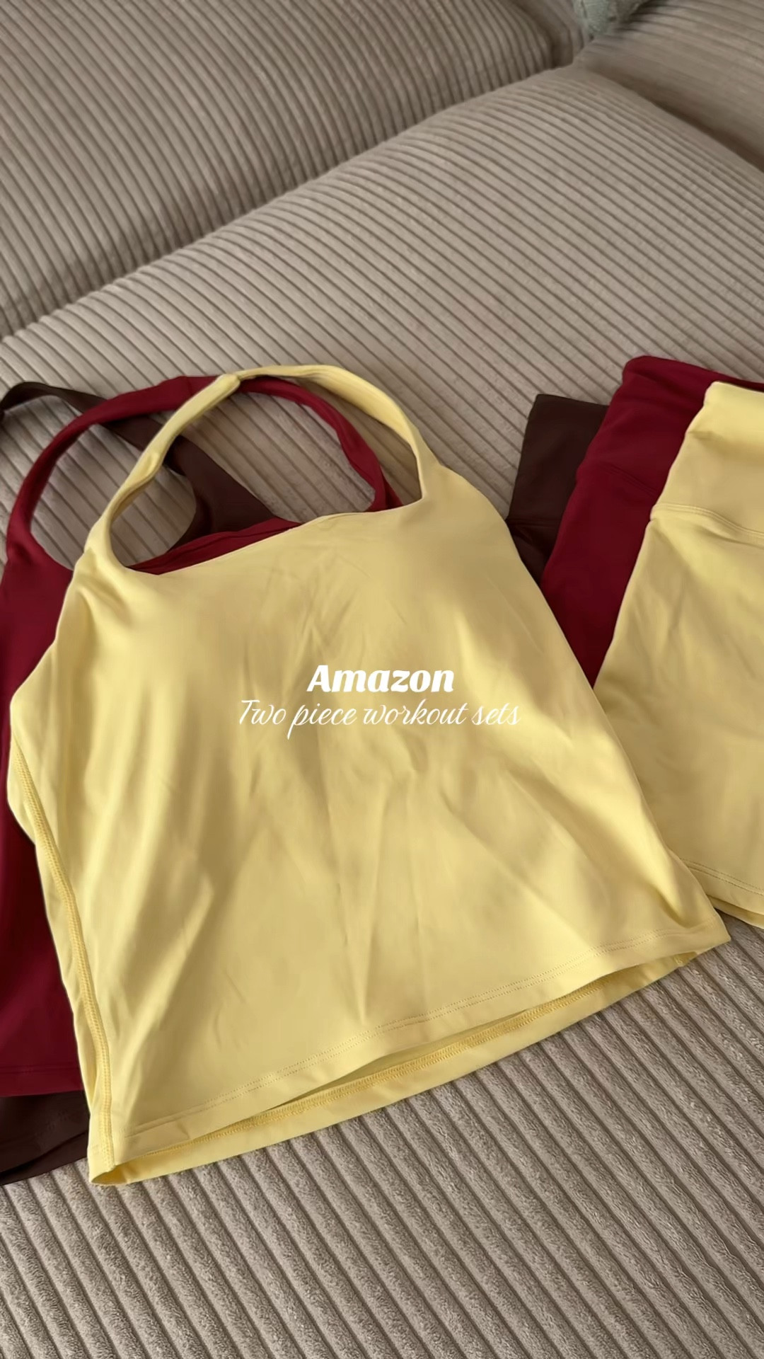 Amazon two piece workout sets 💛

#LTKfitnessgoals #LTKPetite #LTKActive