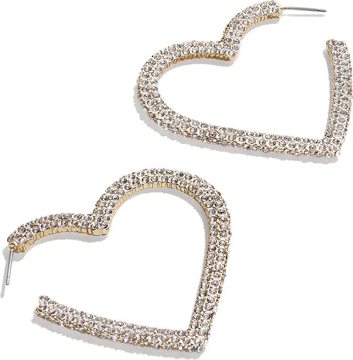 BaubleBar Jocelyn Pavé Heart Hoop Earrings | Nordstrom | Nordstrom