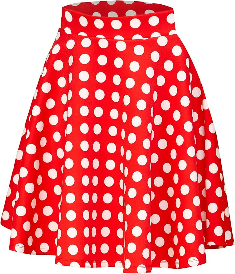 Women's Basic Versatile Stretchy Flared Casual Mini Skater Skirt XS-3XL Plus Size | Amazon (US)